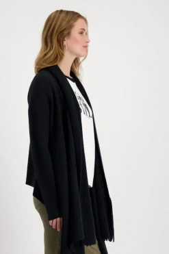 Strickjacke mit Schalkragen schwarz
