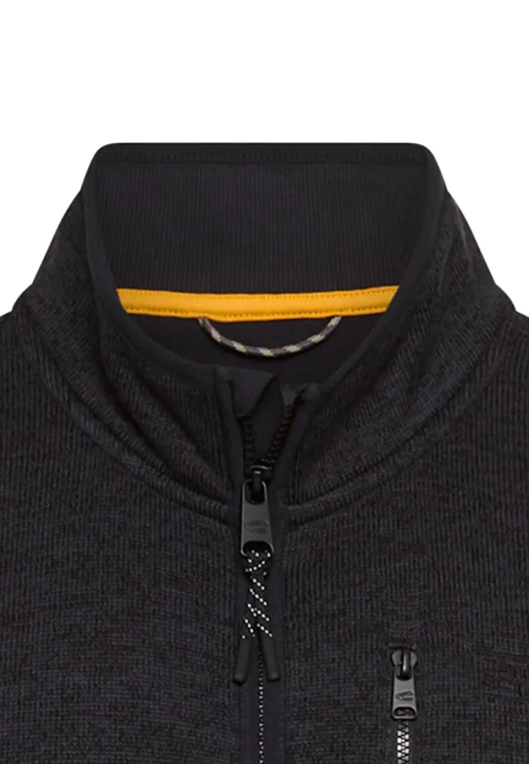 Strickjacke mit Stehkragen dark navy