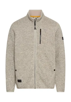 Strickjacke mit Stehkragen oatmeal
