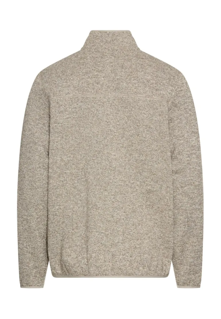 Strickjacke mit Stehkragen oatmeal