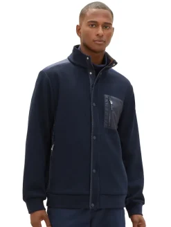 Strickjacke mit Stehkragen sky captain blue