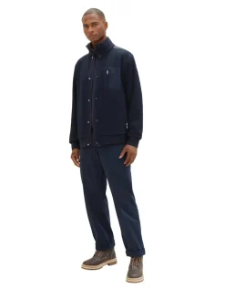 Strickjacke mit Stehkragen sky captain blue