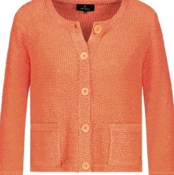 Strickjacke mit Tasche apricot