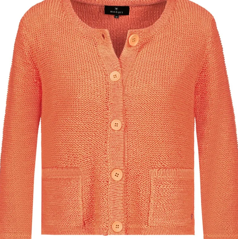 Strickjacke mit Tasche apricot