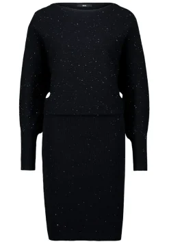 Strickkleid mit Pailletten black beauty