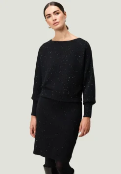 Strickkleid mit Pailletten black beauty