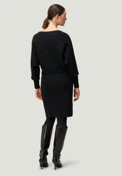 Strickkleid mit Pailletten black beauty