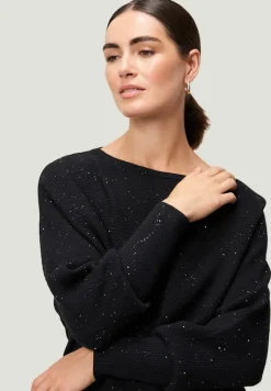 Strickkleid mit Pailletten black beauty