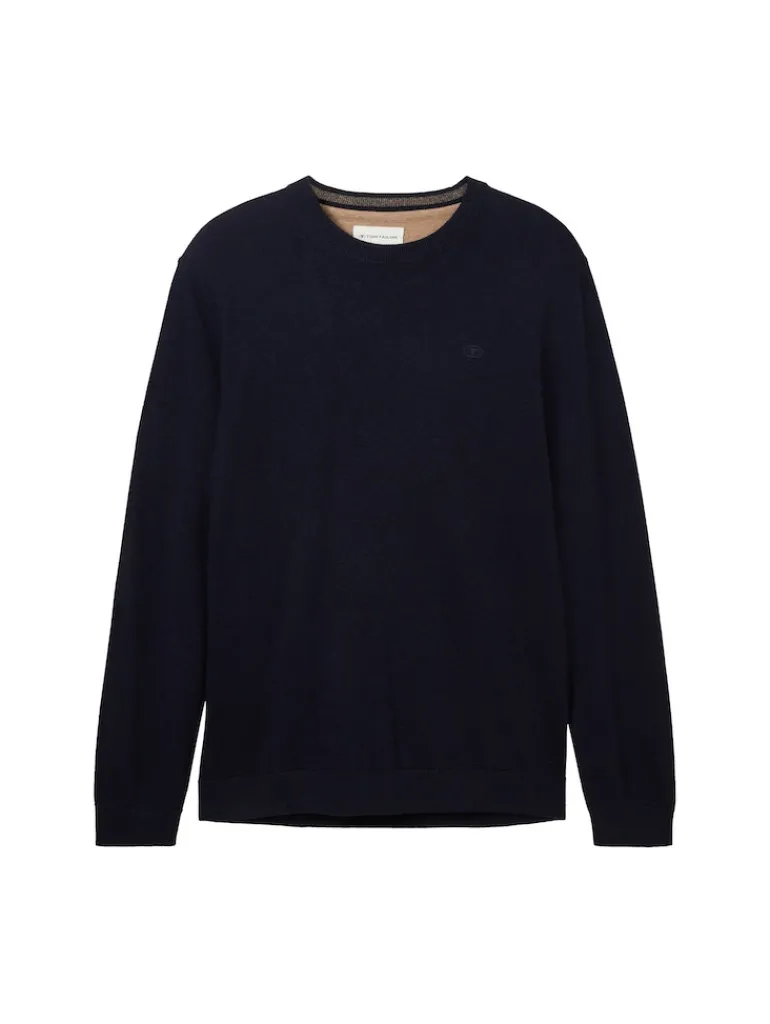 Strickpullover aus Baumwolle knitted navy melange