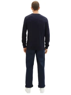 Strickpullover aus Baumwolle knitted navy melange