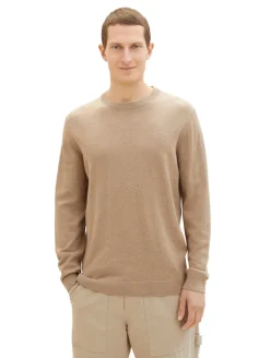 Strickpullover aus Baumwolle hazel brown melange