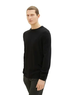 Strickpullover aus Baumwolle black