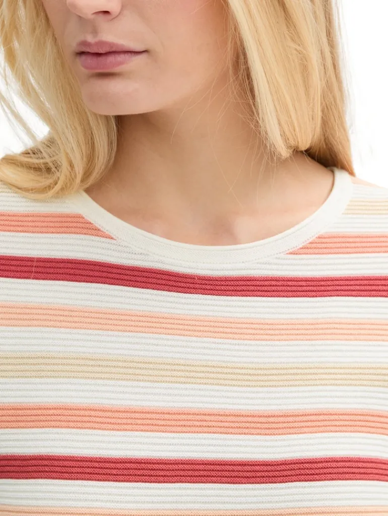 Strickpullover aus Bio-Baumwolle peachy knit stripe design
