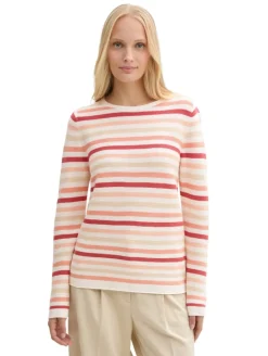 Strickpullover aus Bio-Baumwolle peachy knit stripe design