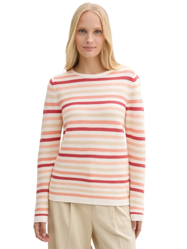Strickpullover aus Bio-Baumwolle peachy knit stripe design