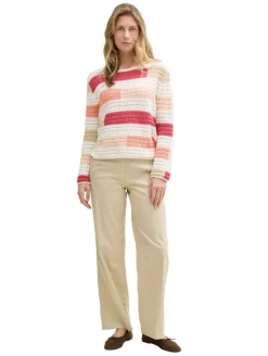 Strickpullover aus Bio-Baumwolle fresh berry highlight stripe