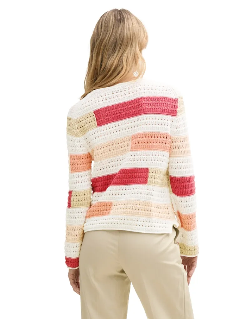 Strickpullover aus Bio-Baumwolle fresh berry highlight stripe