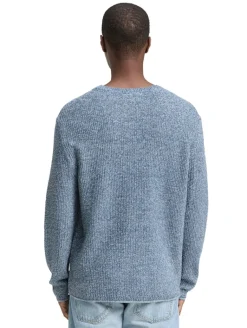 Strickpullover in Melange-Optik denim blue white mouline
