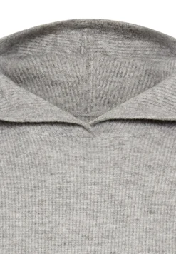 Strickpullover mit Kapuze grey melange