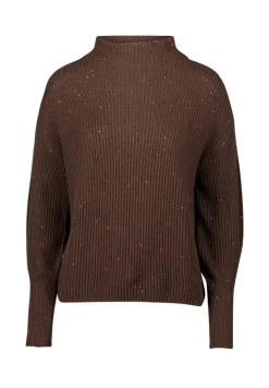 Strickpullover mit Pailletten brownbrown
