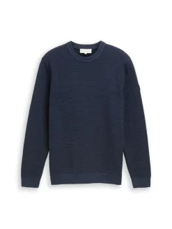 Strickpullover mit Rundhalsausschnitt sky captain blue