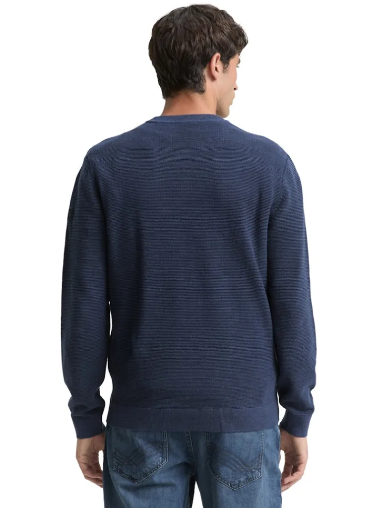 Strickpullover mit Rundhalsausschnitt sky captain blue