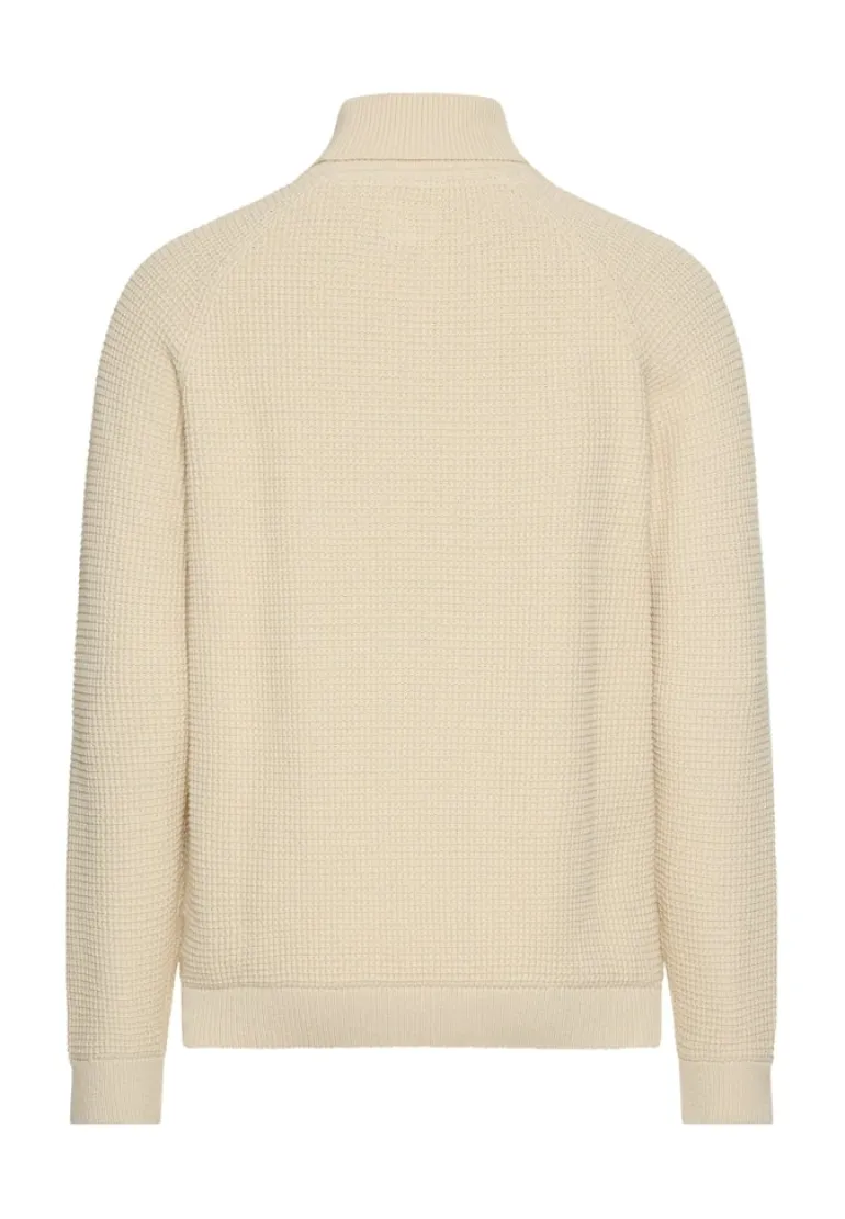 Strickpullover mit Stehkragen oatmeal