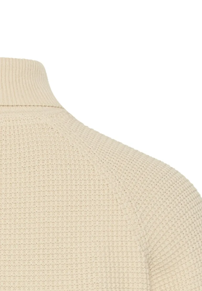 Strickpullover mit Stehkragen oatmeal