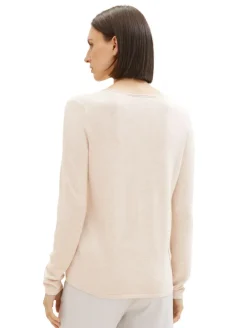 Strickpullover mit V-Ausschnitt desert sand melange