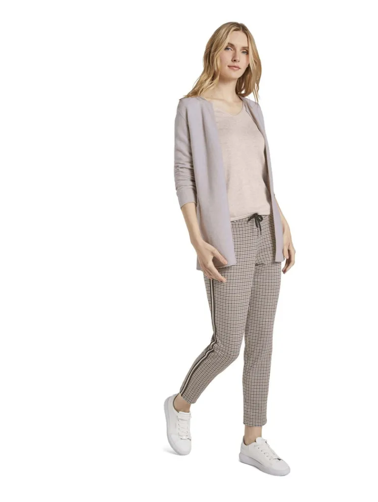 Strickpullover mit V-Ausschnitt desert sand melange