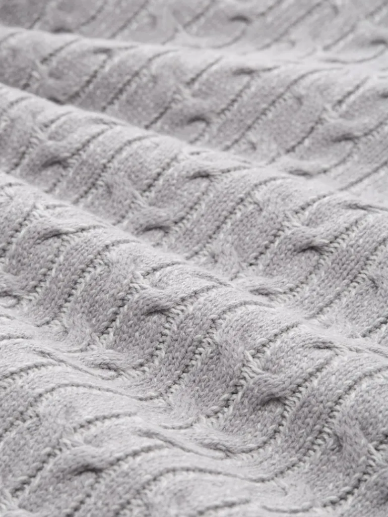 Strickpullover mit Zopfmuster grey offwhite plated