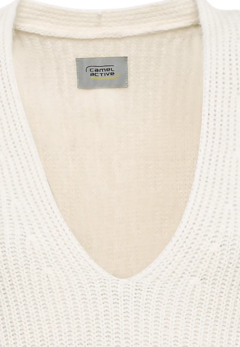 Strick-Pullunder mit V-Ausschnitt creme
