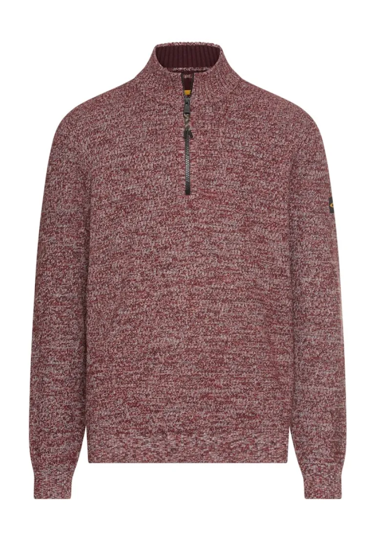 Strick-Troyer mit melierter Struktur amber red