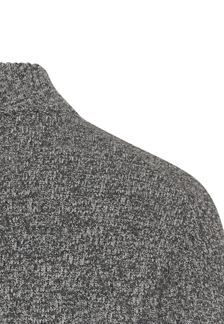 Strick-Troyer mit melierter Struktur asphalt