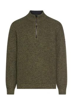 Strick-Troyer mit melierter Struktur forest green