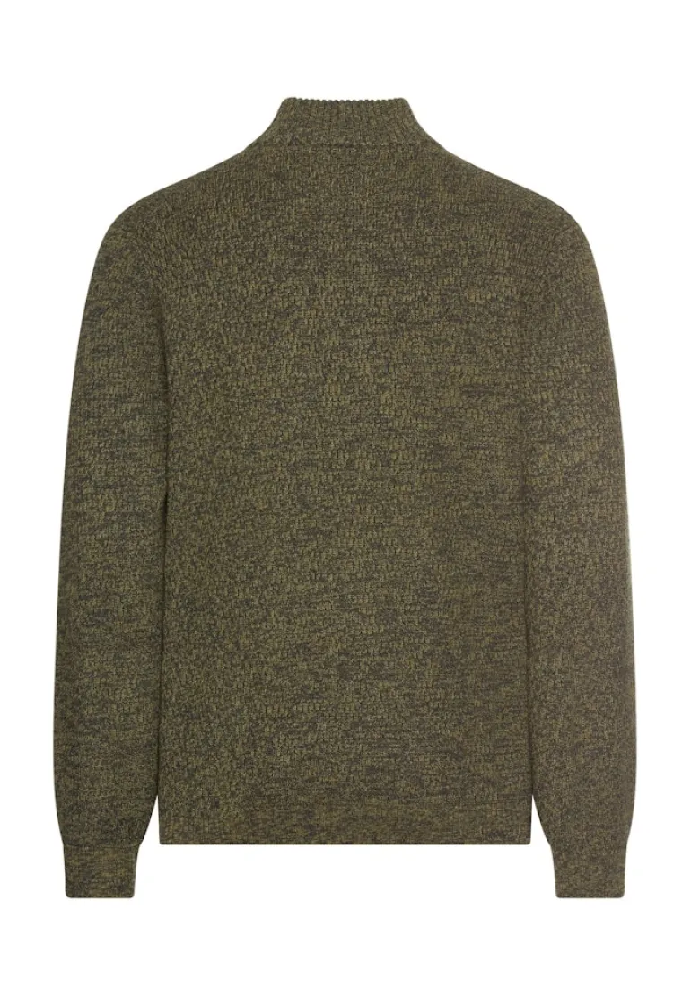 Strick-Troyer mit melierter Struktur forest green