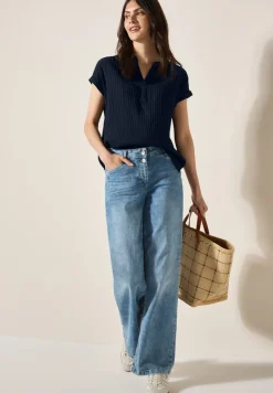 Strukturbluse universal blue