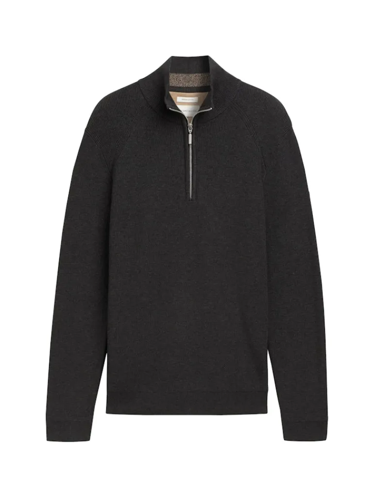 Strukturierter Strick Troyer black grey melange