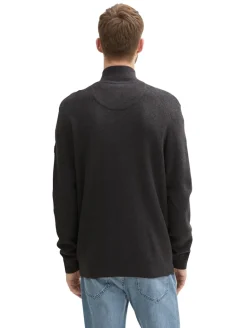 Strukturierte Strickjacke black grey melange