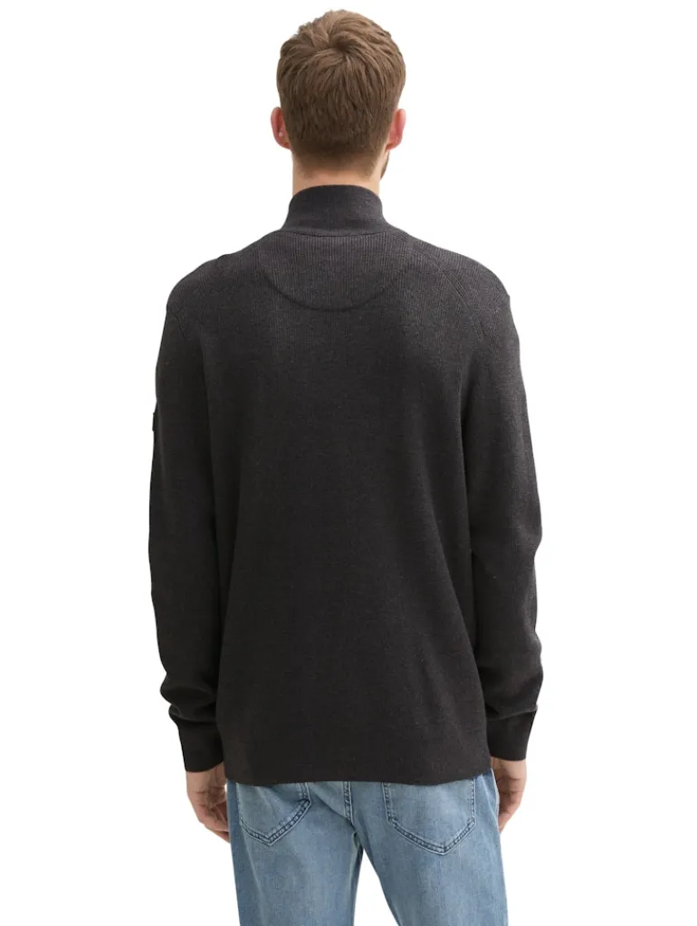 Strukturierte Strickjacke black grey melange