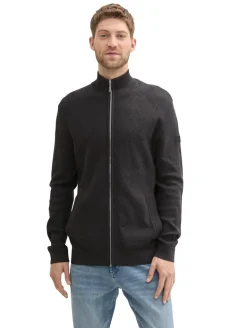 Strukturierte Strickjacke black grey melange