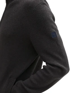 Strukturierte Strickjacke black grey melange