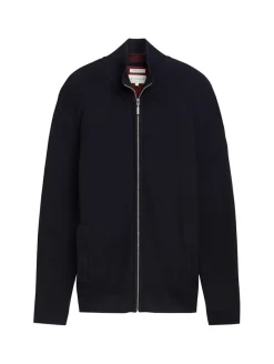Strukturierte Strickjacke knitted navy melange