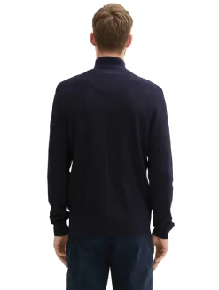 Strukturierte Strickjacke knitted navy melange
