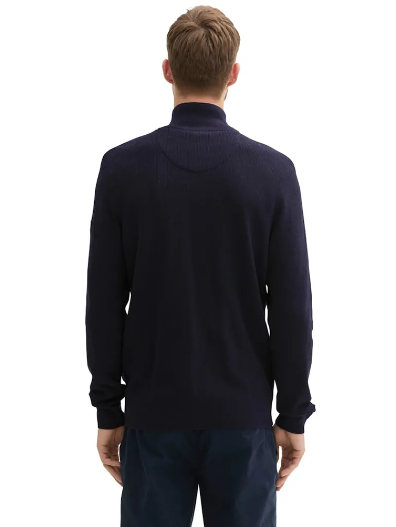 Strukturierte Strickjacke knitted navy melange