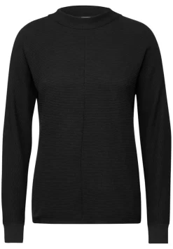 Strukturmix Dolman Pullover black