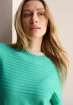 Strukturmix Pullover aventurine green