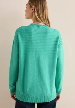 Strukturmix Pullover aventurine green