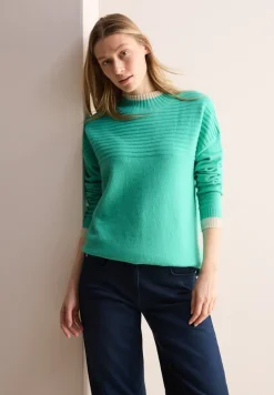 Strukturmix Pullover aventurine green