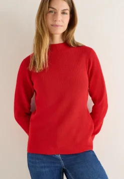Strukturmix Pullover fiery red